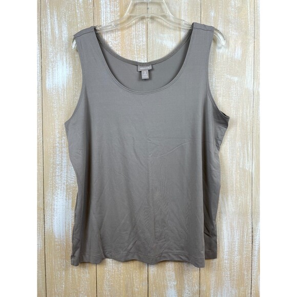 Chico's Sleeveless Shell Tank Top Stretch Pullover Basic Taupe Size 3 (XL) - Picture 1 of 7